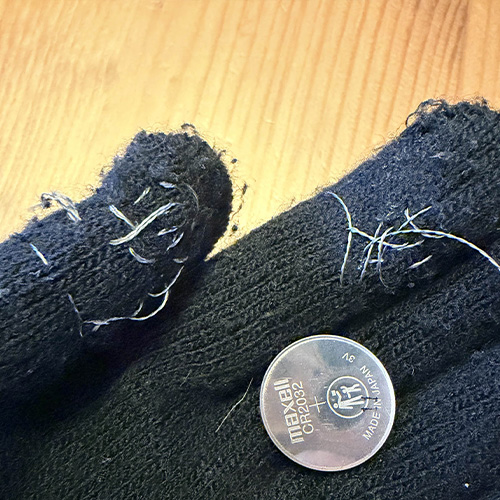 I did not initially do enough resesarch for this part. I also did not know how to sew but I made some surface area for the batteries to come in contact with the thread.