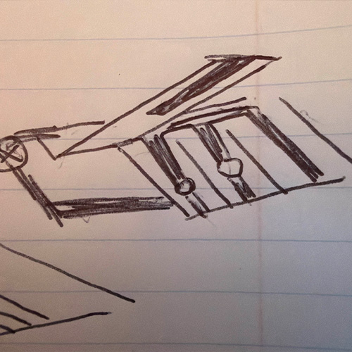 The goal was to have the switches as the keys themself. I drew a parallel circuit where one half of the tap is flat underneath the keys.