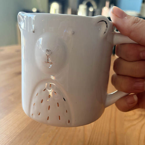 And the interaction of lifting the mug and setting it down. Input and output.