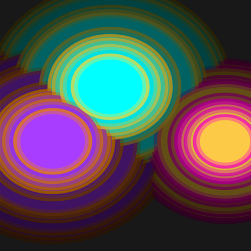 This was taken from the reactive circles that expand to the volume and beat of the sound. Copy pasted the code to add more and lowered the background opacity to see how they layered together.