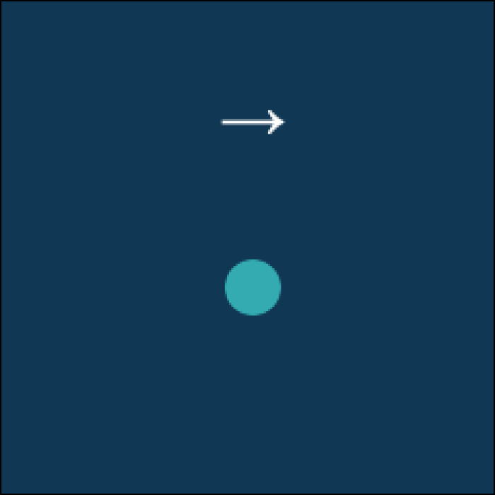 Here I added a directing arrow. When the corresponding button is pressed the colour changes.