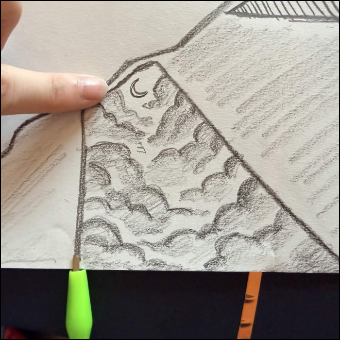 I drew soft clouds here for a soft texture.