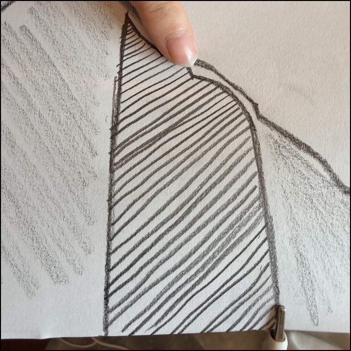 I had just straight lines for a rippling texture. These textures could be connected to reactions on p5 that would simulate actually feeling the real texture.