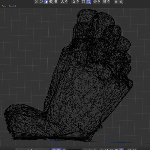 Here's an image of his mesh after reducing the polygons